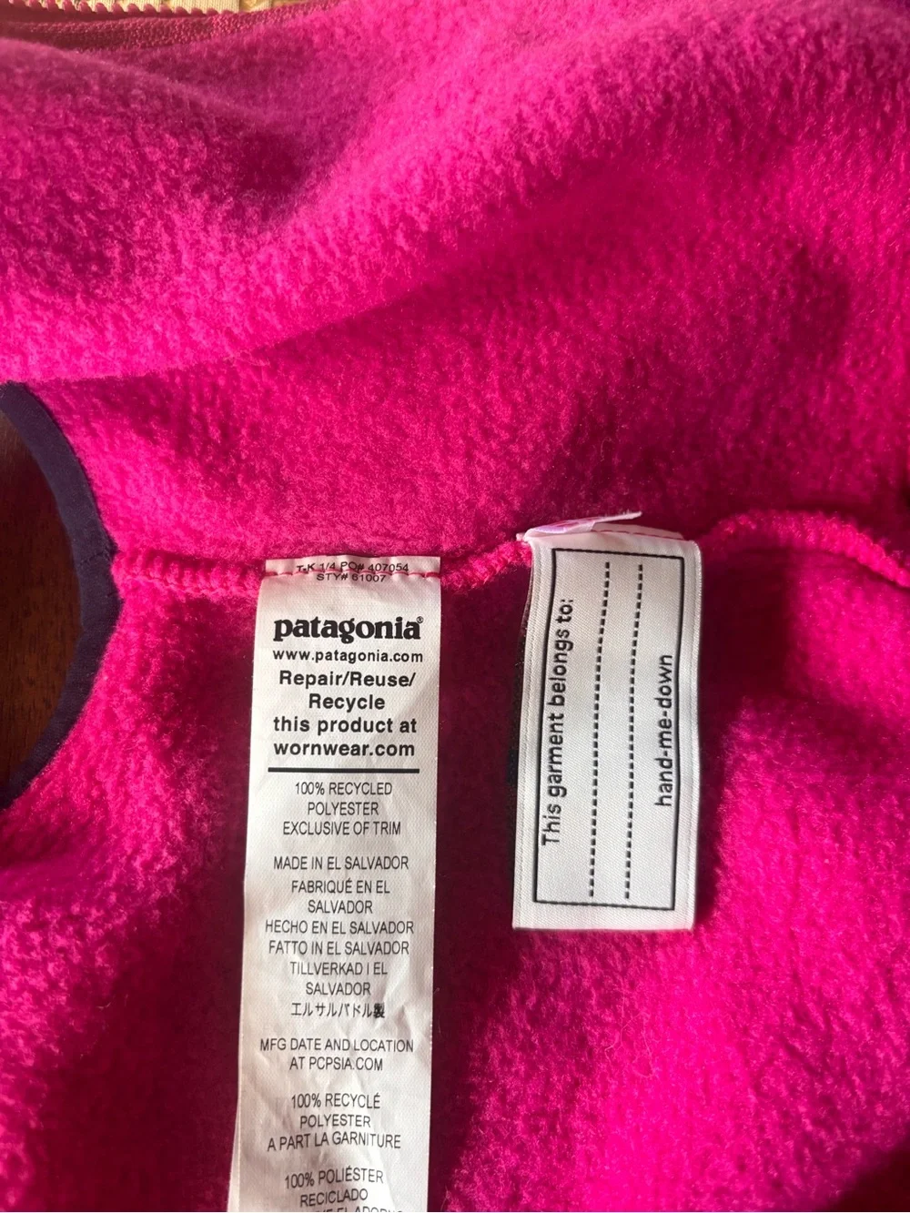Patagonia Kids Fleece Vest in Pink & Navy